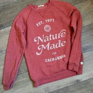 Marine Layer Washed Coral Graphic Sweatshirt Small Coastal Outdoorsy Unisex